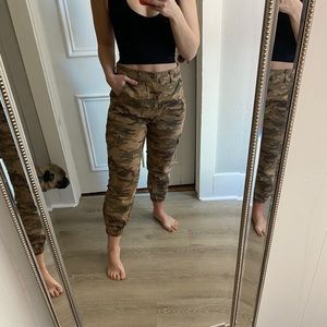 High rise camo jogger pants